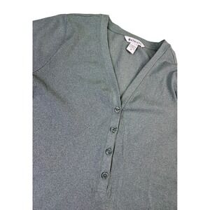 Athleta Womens Rib Henley Top Medium Heathered Gray Long Thumbhole Sleeves